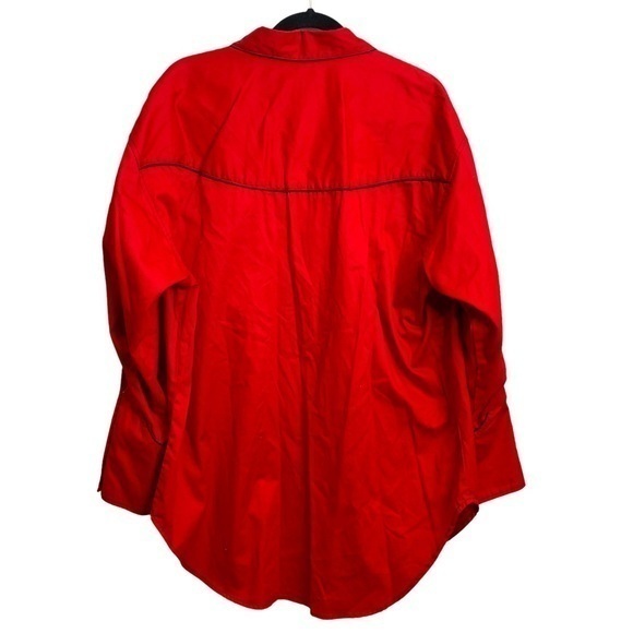 Alan Jackson Collection Cherry Red Black Snap Button Shirt Size Large - Picture 5 of 10